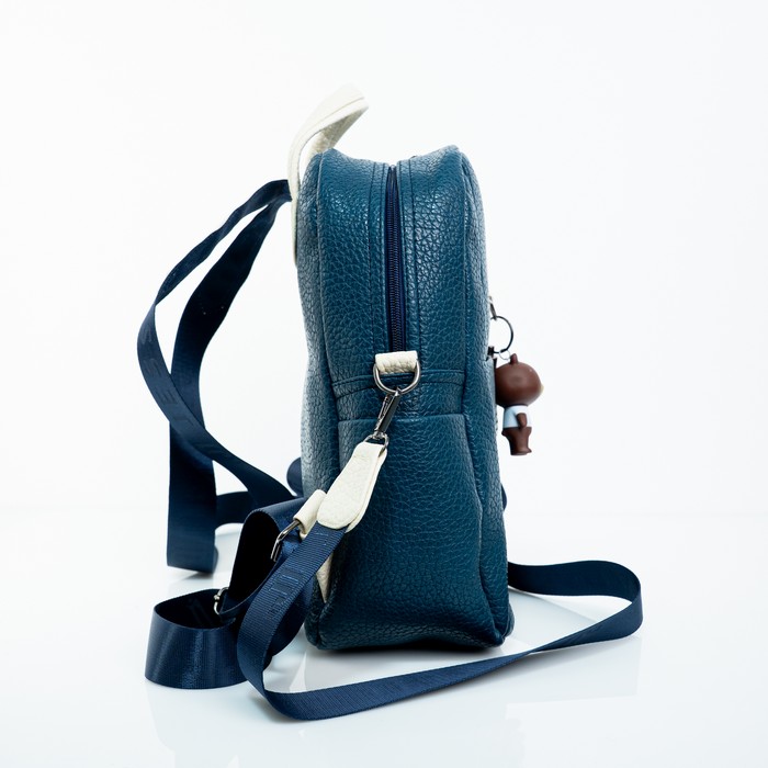 شنطة ضهر حريمي جلد إيطالي مستورد كحلي بيد كروس ستان ثابتة مقاس 30×25